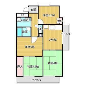 ガーデンハイツエクレール(4DK/3階)の間取り写真