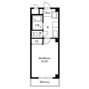 サンライズ(1K/3階)の間取り写真