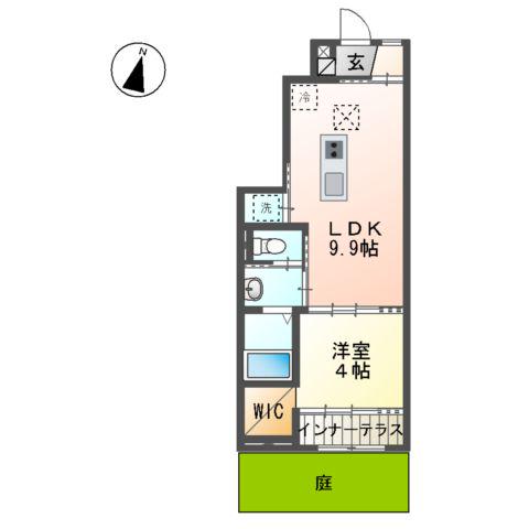 サンフラワー(1LDK/1階)の間取り写真