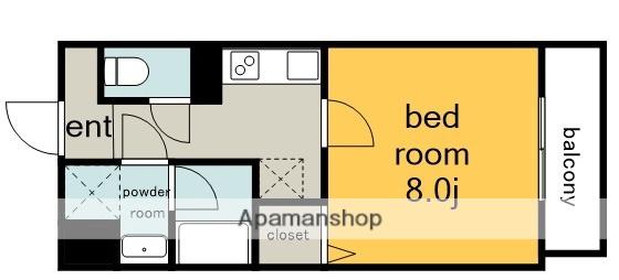 GRAND SION HONGO(1K/3階)の間取り写真