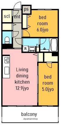 S-RESIDENCE本郷Ⅱ(2LDK/6階)の間取り写真