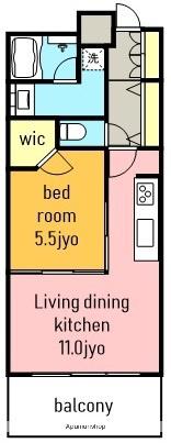 S-RESIDENCE本郷Ⅱ(1LDK/13階)の間取り写真
