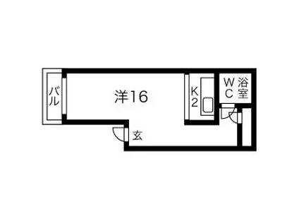 香坂YN(ワンルーム/3階)の間取り写真
