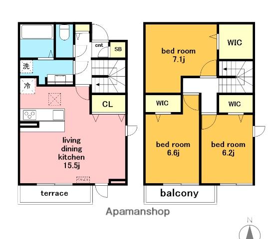 パークヒルズ(3LDK)の間取り写真
