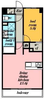 エトワール本郷駅前(1LDK/6階)の間取り写真