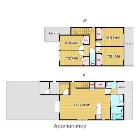 名古屋市東山線 上社駅 徒歩17分 2階建 築1年(4LDK)の間取り写真