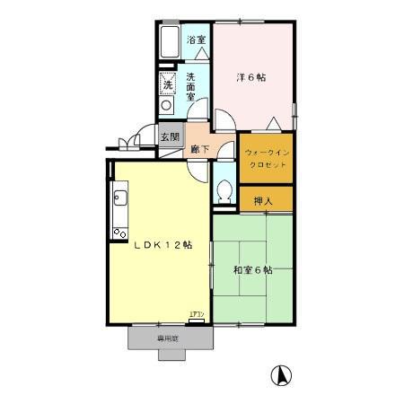 サクセス岩崎台 C棟(2LDK/1階)の間取り写真