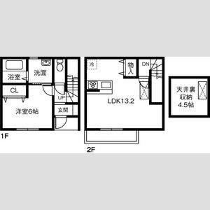 MAISONETTE LAND 梅森坂西(1LDK/1階)の間取り写真