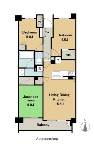 プラウド一社(3LDK/2階)の間取り写真