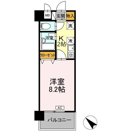 UMEX-7(1K/5階)の間取り写真