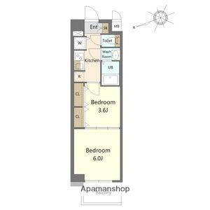 S-RESIDENCE上社南AMANTE(2K/2階)の間取り写真