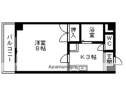 CASA桜・千種(1K/3階)の間取り写真