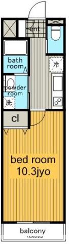 ブルーム上社(1K/1階)の間取り写真