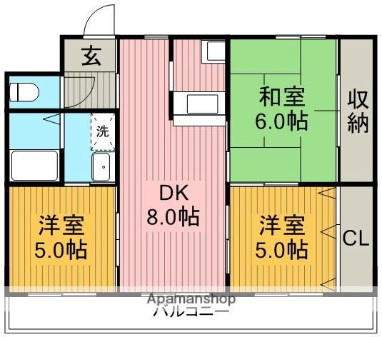 アイコート(3LDK/1階)の間取り写真