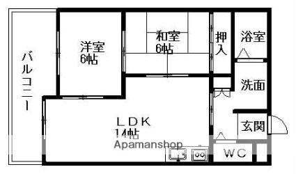 シャンポール幹Ⅱ@(2LDK/3階)の間取り写真