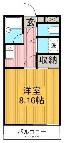 サンハイムⅡ(1K/3階)の間取り写真