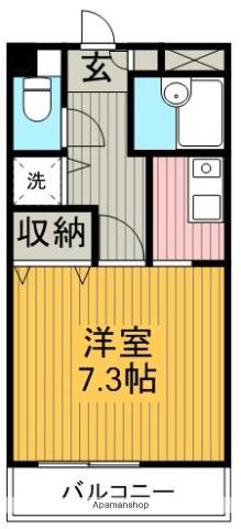 サンハイムⅡ(1K/3階)の間取り写真