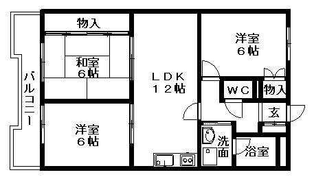ニューアーバン一社(3LDK/1階)の間取り写真