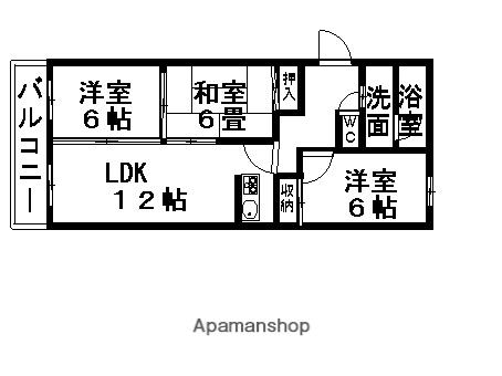 本山マンション(3LDK/3階)の間取り写真