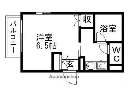 ハイネス東山(1K/5階)の間取り写真