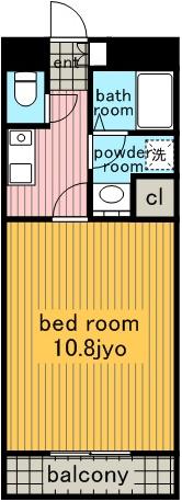 PRONITY(1K/3階)の間取り写真