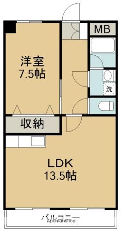 天照レジデンス(1LDK/2階)の間取り写真