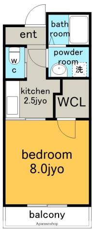 エテルノ極楽(1K/1階)の間取り写真
