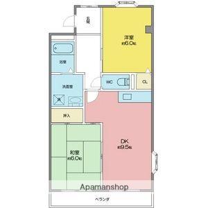 グランドールK(2DK/3階)の間取り写真