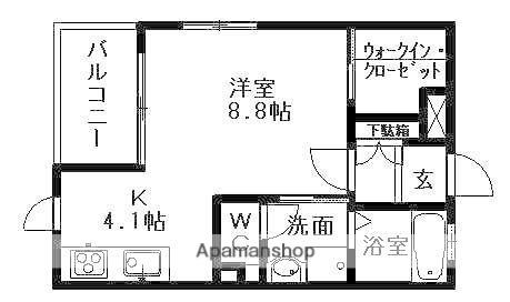 メゾンド銀乃杜Ⅱ(ワンルーム/2階)の間取り写真
