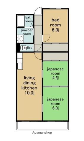 マンション長谷川(3LDK/6階)の間取り写真