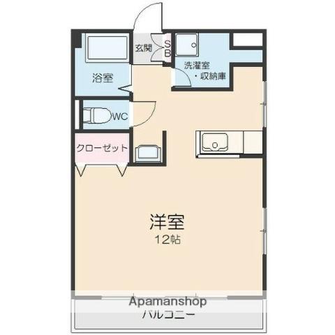 メートービル(1K/5階)の間取り写真