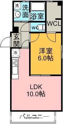 アルカディアⅩ(1LDK/2階)の間取り写真
