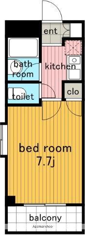 アーバンK2(1K/3階)の間取り写真