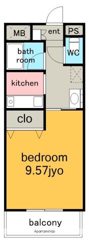 サンクレスト(1K/1階)の間取り写真