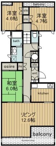 NSハイム(3LDK/1階)の間取り写真