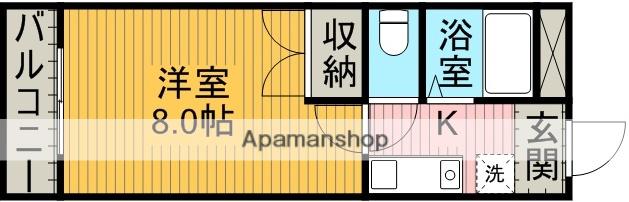 あさけハイツ(1K/2階)の間取り写真