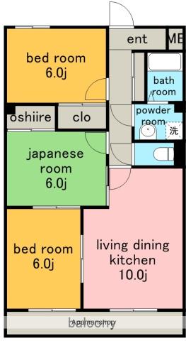 エクセル川本パートⅡ(3LDK/3階)の間取り写真