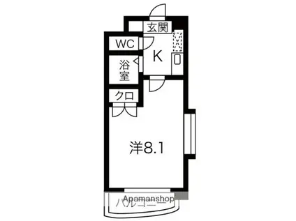 シティライフ一社南(1K/2階)の間取り写真