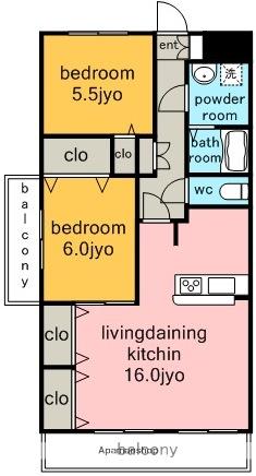 リーブル藤が丘(2LDK/5階)の間取り写真