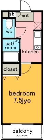 シャトルヨシモ(1K/4階)の間取り写真