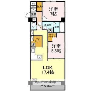 ベルコート松井(2LDK/4階)の間取り写真