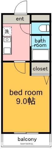 メゾンアイレスⅡ(1K/1階)の間取り写真