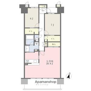 セントアース(2LDK/14階)の間取り写真