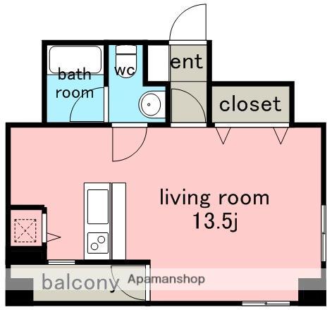 MARCHEⅢ(1K/5階)の間取り写真