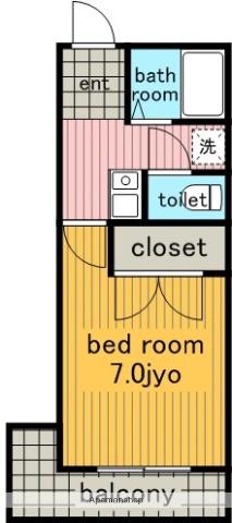 クレドール望が丘(1K/1階)の間取り写真