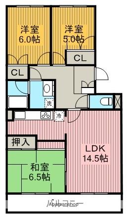 第2トータス(3LDK/3階)の間取り写真