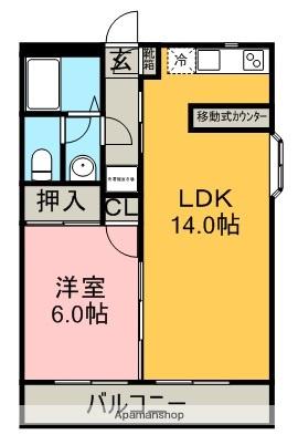 コンフォールよもぎ台(1LDK/1階)の間取り写真