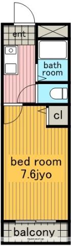 ウィングⅢ(1K/3階)の間取り写真
