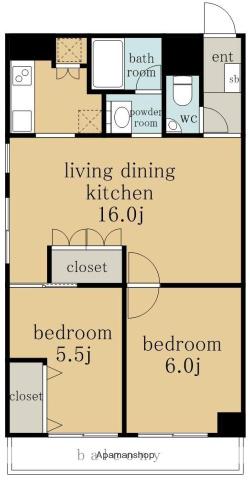 チサンマンション一社(2LDK/7階)の間取り写真