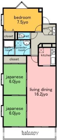 アサヒマンション(3LDK/1階)の間取り写真
